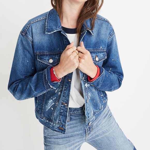 The Boxy-Crop Jean Jacket: Paint Spattered Edition - Picture 6 of 7